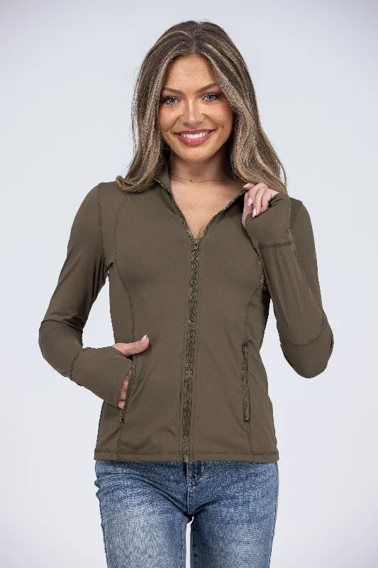 Nothing Is Stopping You Women's Mock Neck Zip Up Jacket Vacation