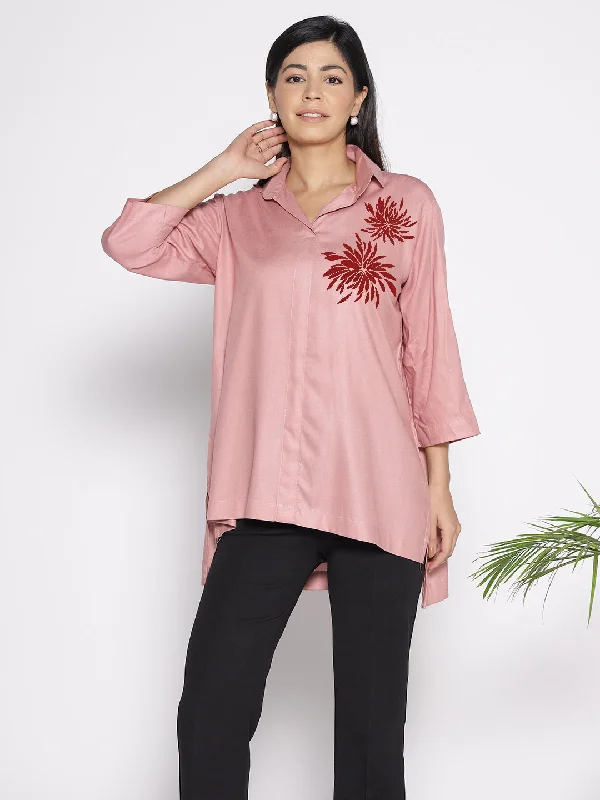 Blush Rayon ShirtTop - Lirio Feminine Women's Soft 