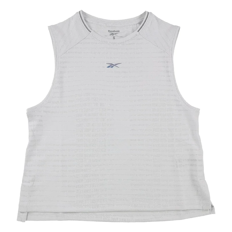 Reebok Womens Run Jacquard Tank Top, White, Small purpose