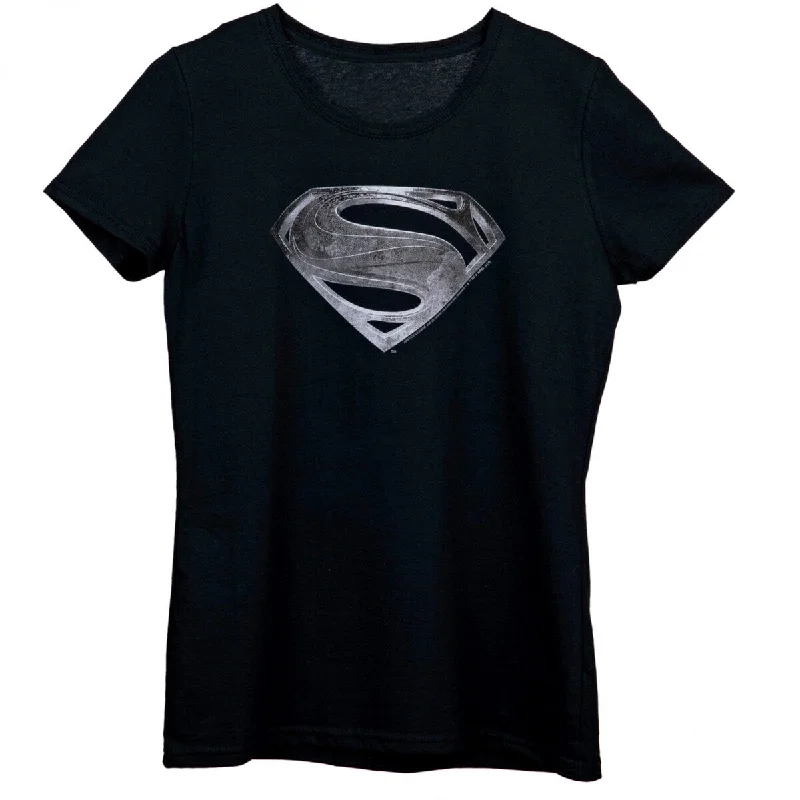Superman Justice League Style Logo Womens TShirt Scandinavian
