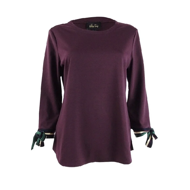 Melissa Page Women's Tie-Sleeve Top (M, Vintage Port) Refined Women's Hand - crafted Melissa Page Women's Tie-Sleeve Top (M, Vintage Port) Refined Women's Hand - crafted