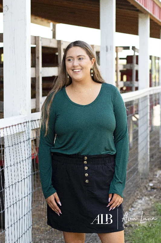 Not So Basic Women's Loose V-Neck Long Sleeve Tee Refined Women's 