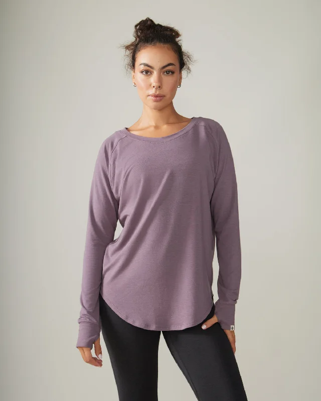 Cozy Long Sleeve Shirt - Fig Earthy Women's Hemp - based