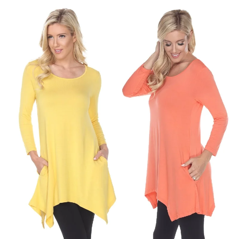 White Mark Womens Yellow Tunic Top Pack Of 2 3/4 Sleeve Size 4X Rayon Spandex Street White Mark Womens Yellow Tunic Top Pack Of 2 3/4 Sleeve Size 4X Rayon Spandex Street