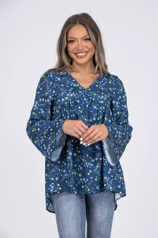 No Concerns Women's Baby Doll Long Sleeve Top Australian Beach