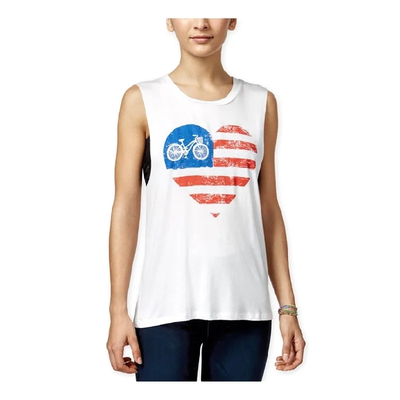 Miss Chievous Womens American Flag Bike Tank Top Cool Women's Distressed