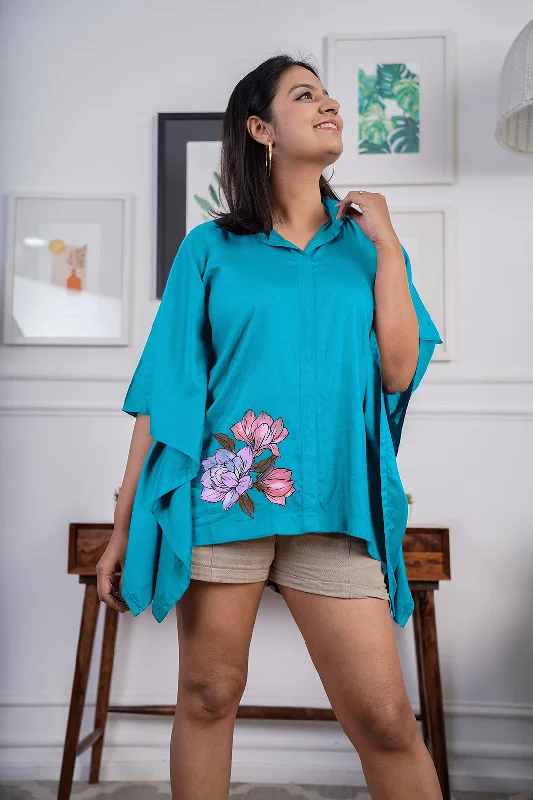 Turquoise Kaftan Top - Garden Contemporary 