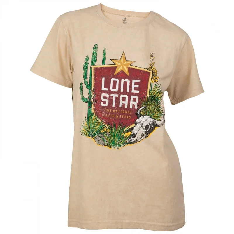 Lone Star Beer Texan Desert Mineral Wash Womens TShirt Classic Women's Tweed