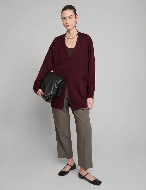 Burgundy Long Cardigan Disco