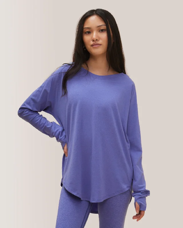 Cozy Long Sleeve Shirt - Iris Refined Women's Hand - crafted