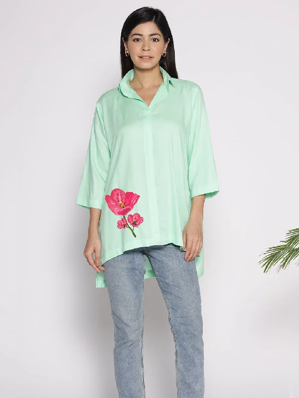 Mint Rayon ShirtTop - Hortensia Modern Women's 