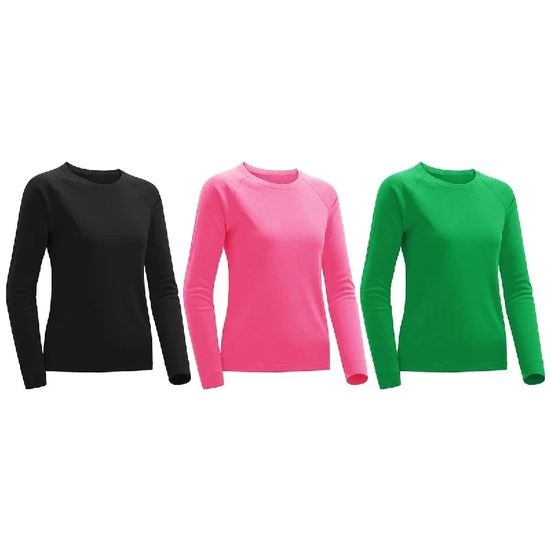 Womens Long Sleeve TShirts 3 Piece Set Ultra Soft Plus Size Casual Wear Vacation