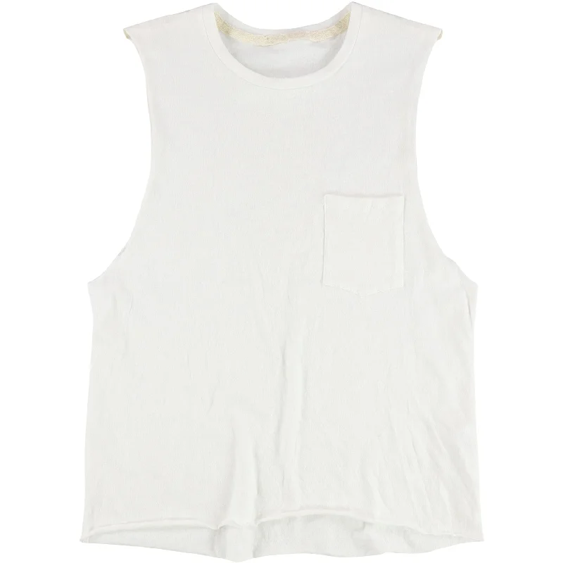 Tags Weekly Womens Pocketed Muscle Tank Top, White, Small Scandinavian