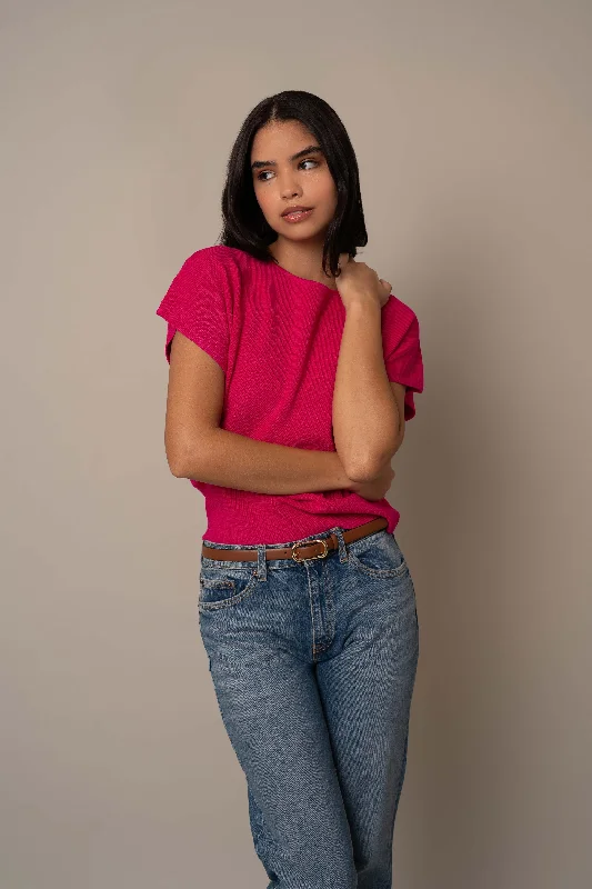 Short Sleeve Waffle Dolman Confident Women's High - fashion