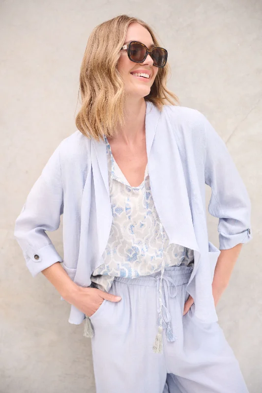 Waterfall Front Jacket - Ice Blue Hip Women's Urban