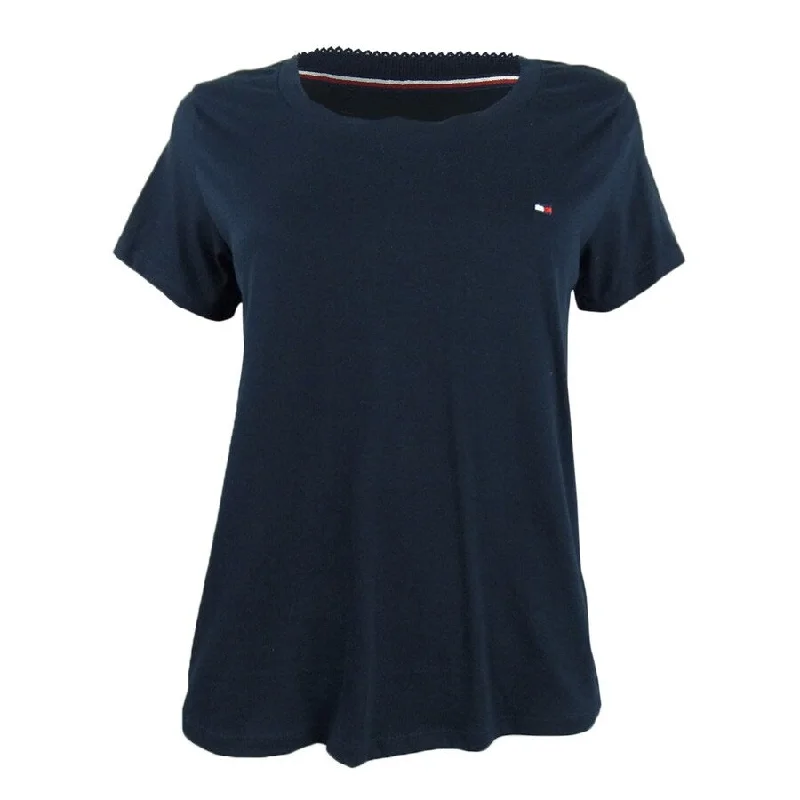 Tommy Hilfiger Women's Solid T-Shirt S, Navy British Gentlewoman Style
