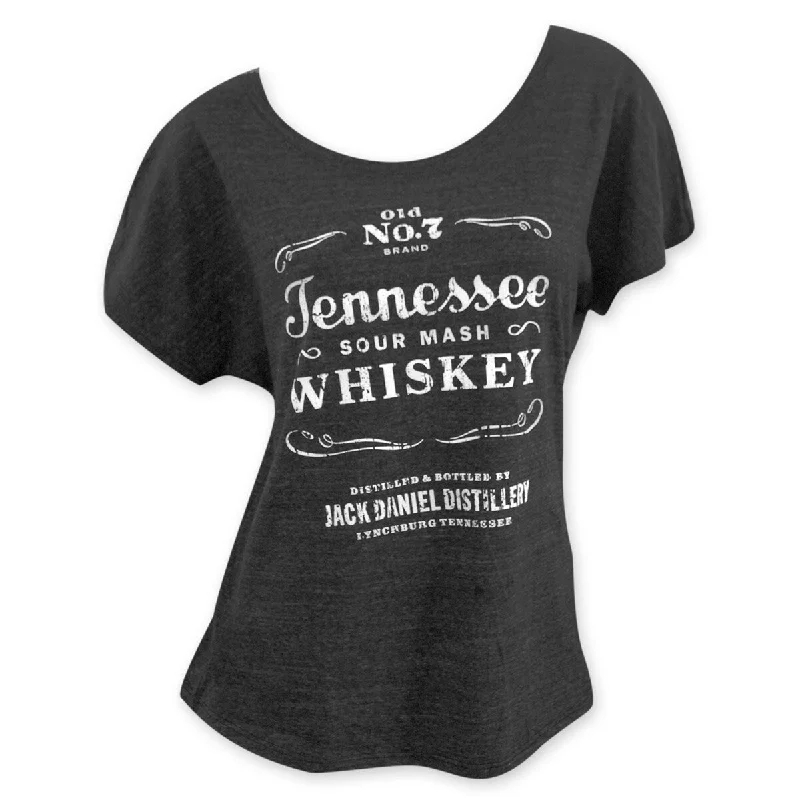 Jack Daniels Loose Fit Womens Grey Sourmash Whiskey TShirt Country