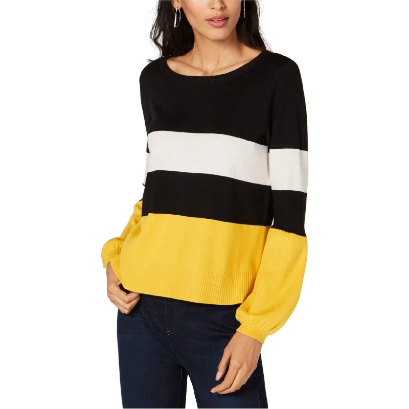 I-N-C Womens Puff Sleeve Pullover Sweater Geometric