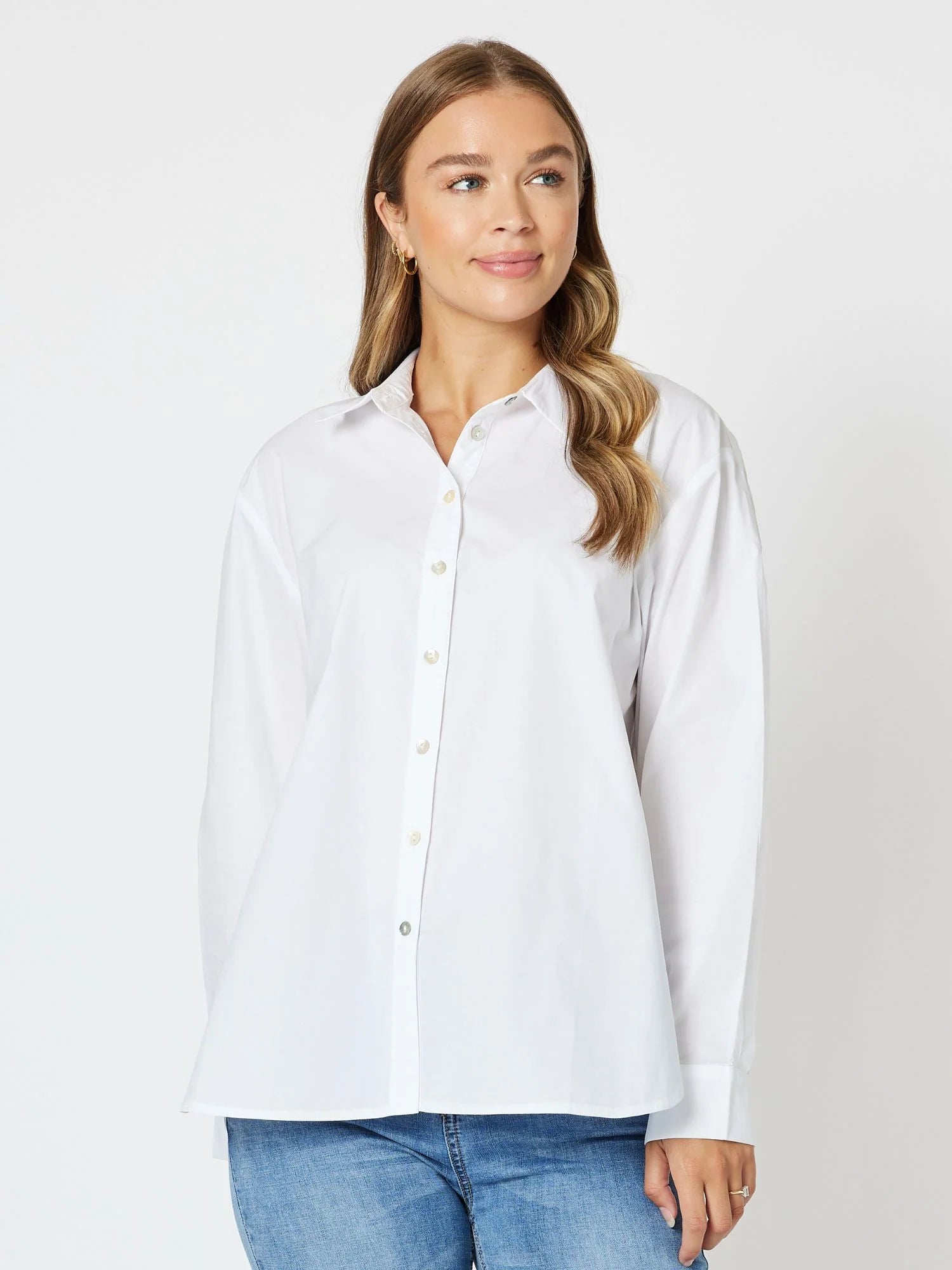 Classic Shirt - White Geometric