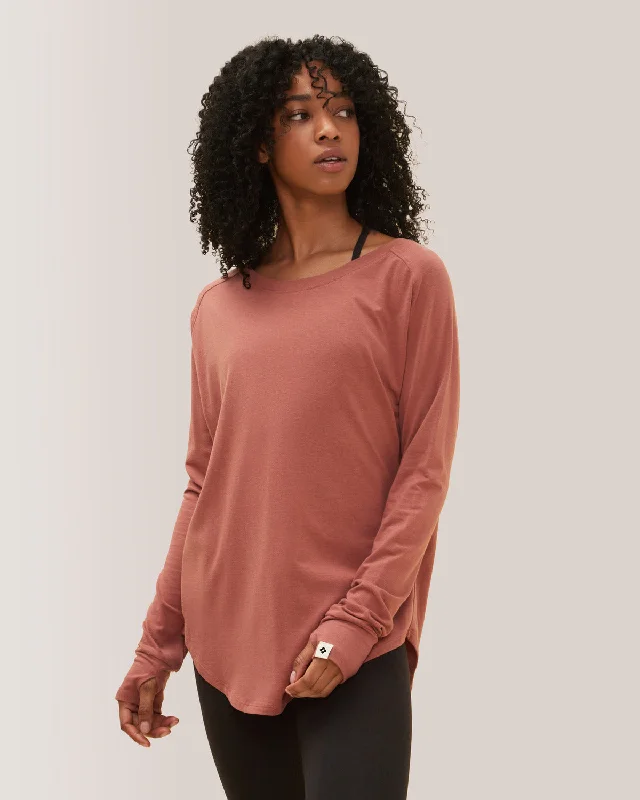 Cozy Long Sleeve Shirt - Dahlia Sporty Women's Athleisure 