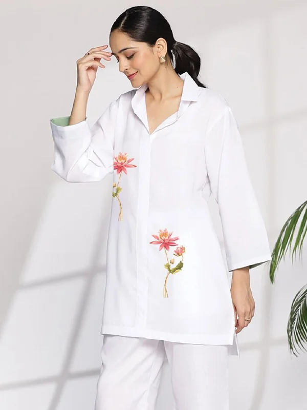 White CottonSlub ShirtTop - Tula purpose