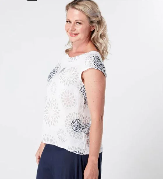 Empoli Top - White/Perla Sophisticated Women's Tailored