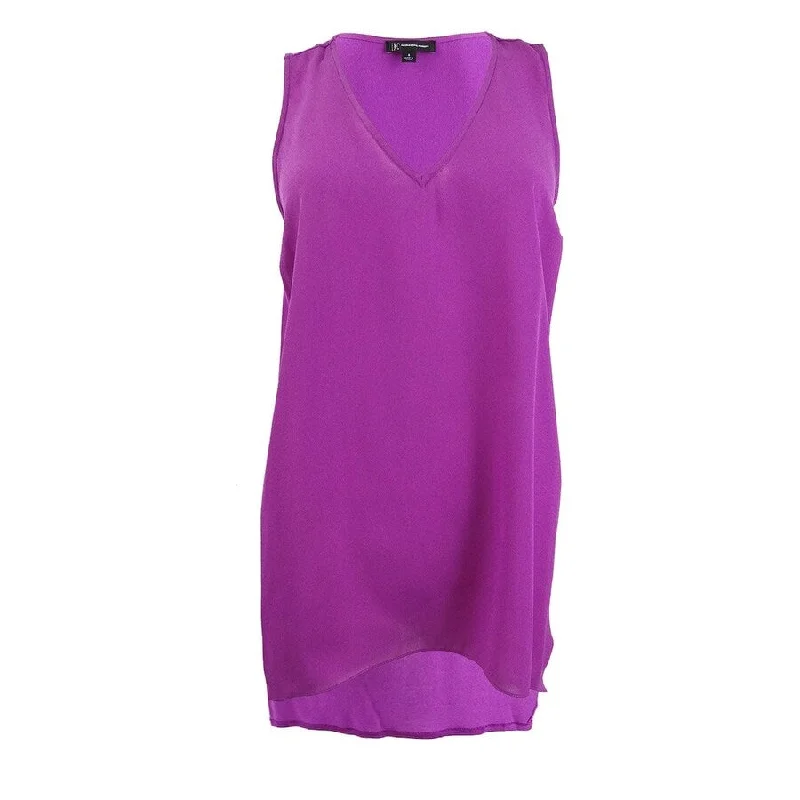 INC International Concepts Women's Handkerchief-Hem Top S, Rich Amethyst Elegant Women's 