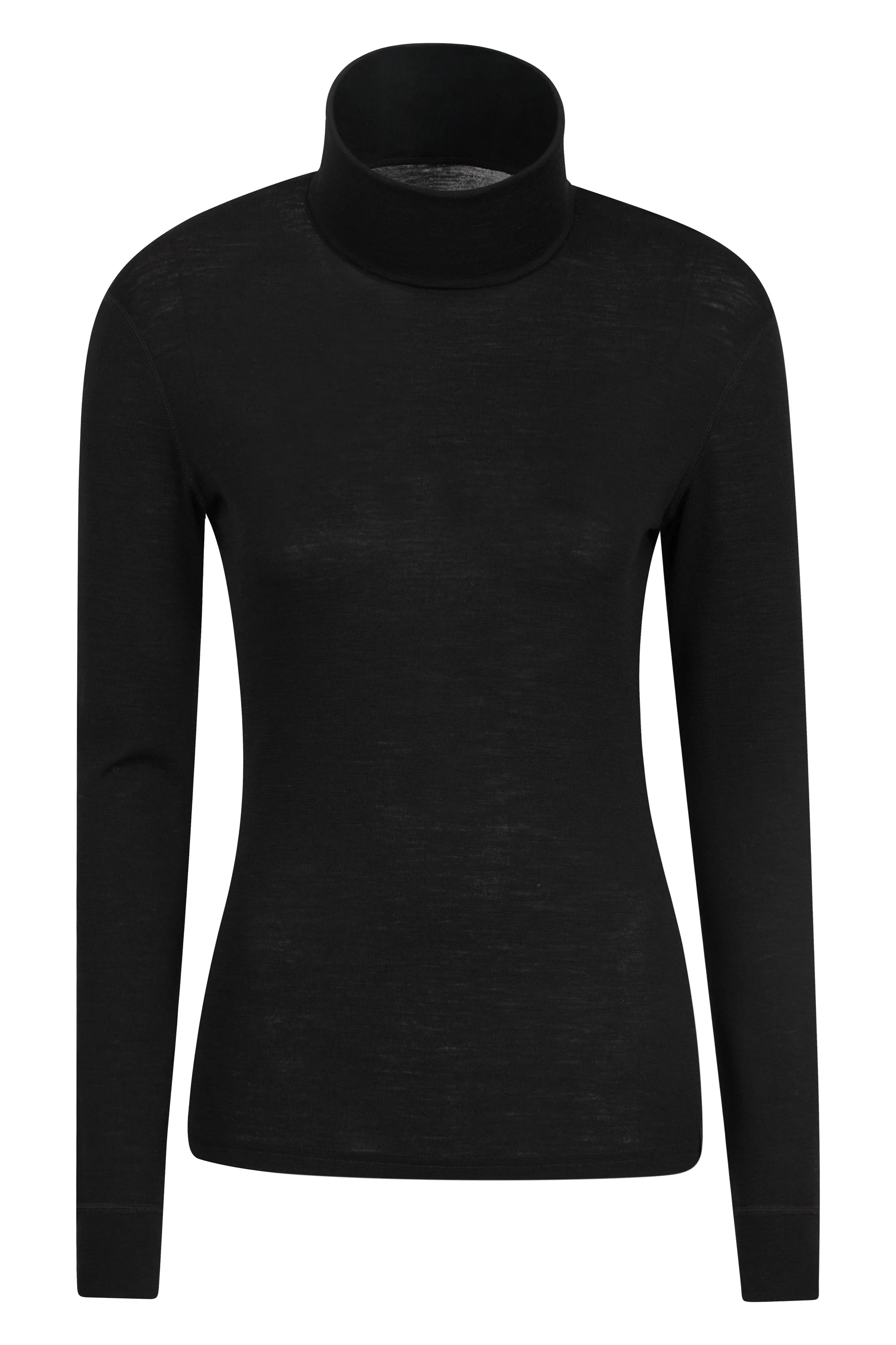 Merino Wool Roll Neck - Black Sophisticated Women's 