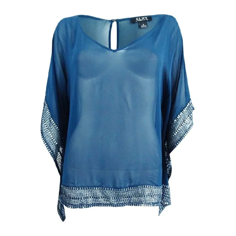 SL Fashions Women's Embellished Chiffon Cape Modern Women's Tech