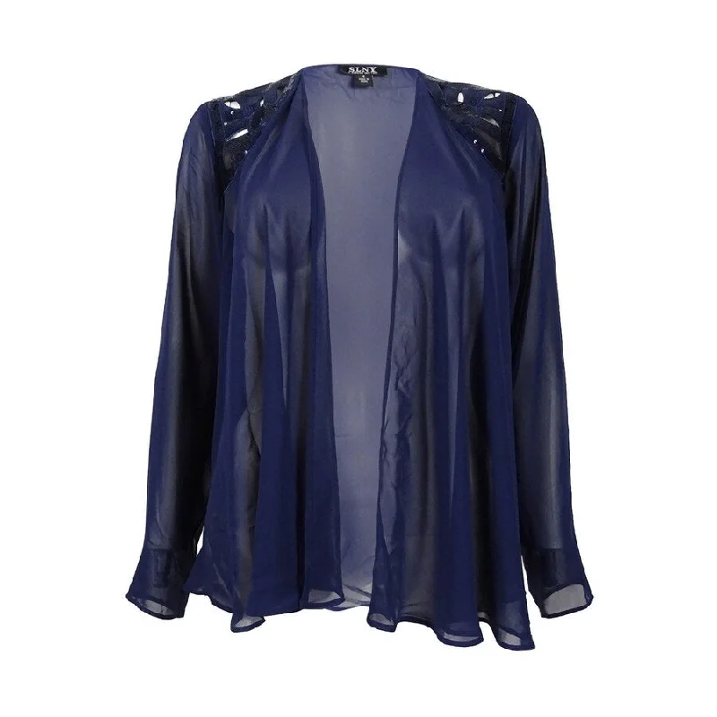 S.L. Fashions Women's Sequined Tiered Chiffon Cardigan 4, Sapphire Confident Women's High - fashion S.L. Fashions Women's Sequined Tiered Chiffon Cardigan 4, Sapphire Confident Women's High - fashion