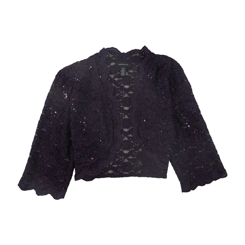 R&M Richards Womens Lace Cardigan Sweater, Purple, 14 Streetwear Style for 