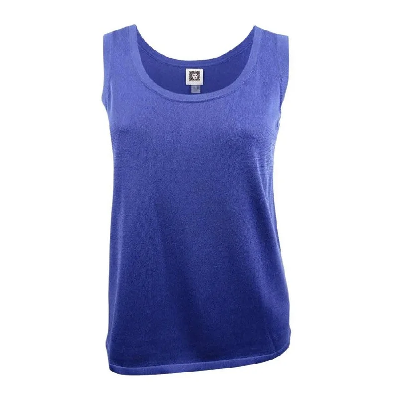 Anne Klein Women's Solid Shell XL, O'keeffe Blue Cashmere