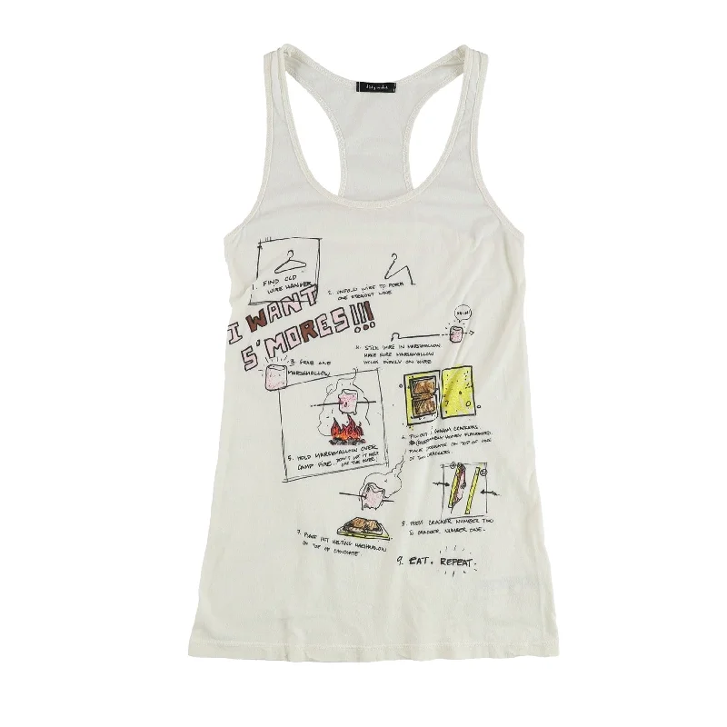 dirty violet Womens I Want S'mores Racerback Tank Top, Off-White, Medium Disco