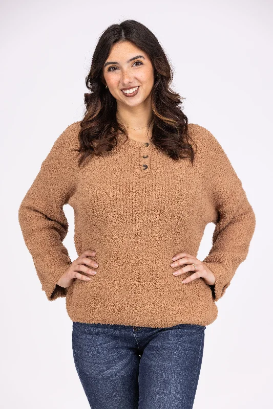 Off Day Women's Soft Henley Long Sleeve Top Practical Women's Multi - 