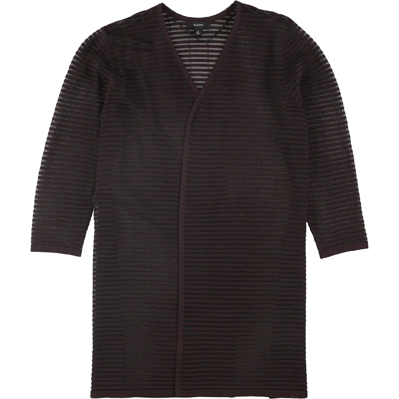 Alfani Womens Ottoman Stripe Cardigan Sweater, Red, Small Gym