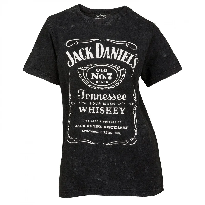 Jack Daniels Label Womens Mineral Wash TShirt garde