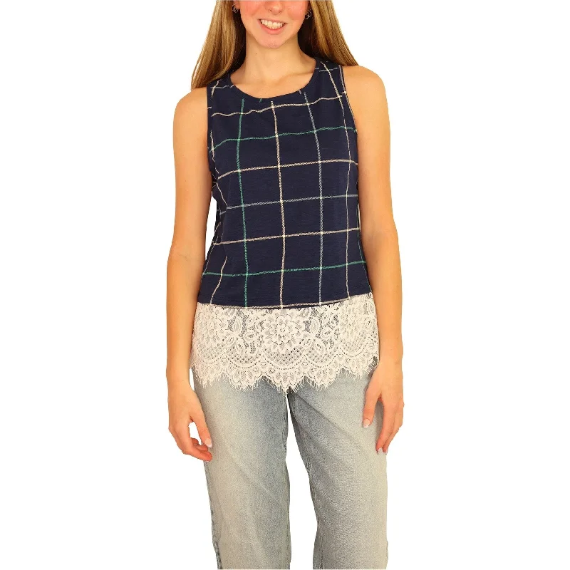 Maison Jules Womens Lace Trim Tank Top Cashmere