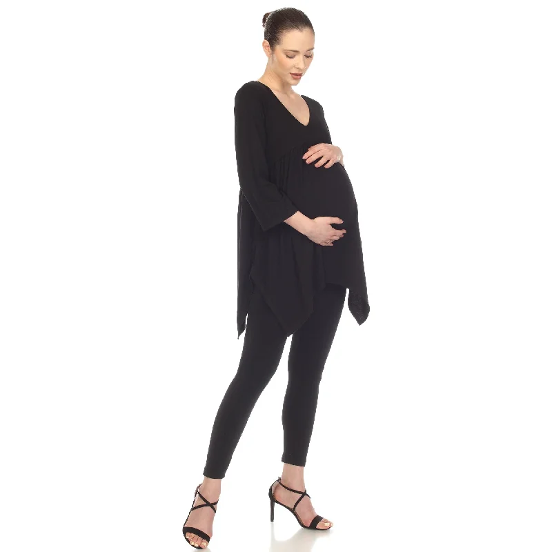 White Mark Maternity Tunic Top Womens VNeck Empire Waist 3/4 Sleeve All Sizes Scandinavian White Mark Maternity Tunic Top Womens VNeck Empire Waist 3/4 Sleeve All Sizes Scandinavian