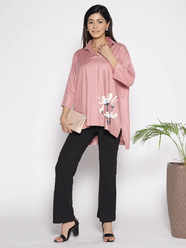 Blush Rayon ShirtTop - Maehwa Relaxed Women's Beachy