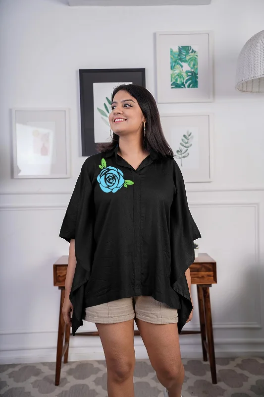 Black Kaftan Top - Noir et Fleur Athletic Women's High - 