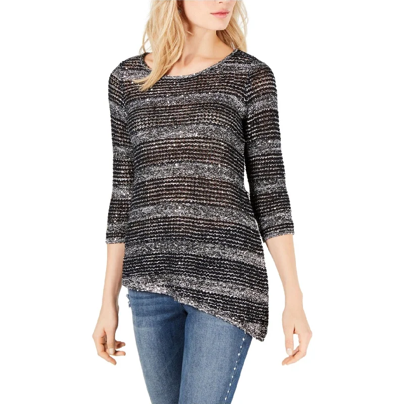 I-N-C Womens Metallic Tunic Sweater, Black, Medium Stylish Women's Tropical 
