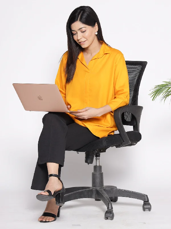 Mustard Rayon ShirtTop - Krizantem Cashmere