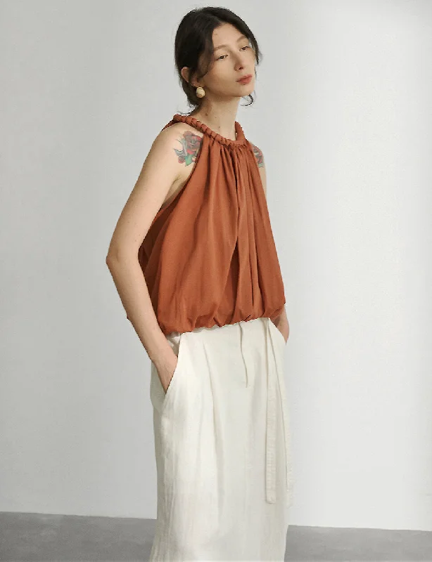 Braided Halted Puff Top in Sienna Tough Women's Military - inspired