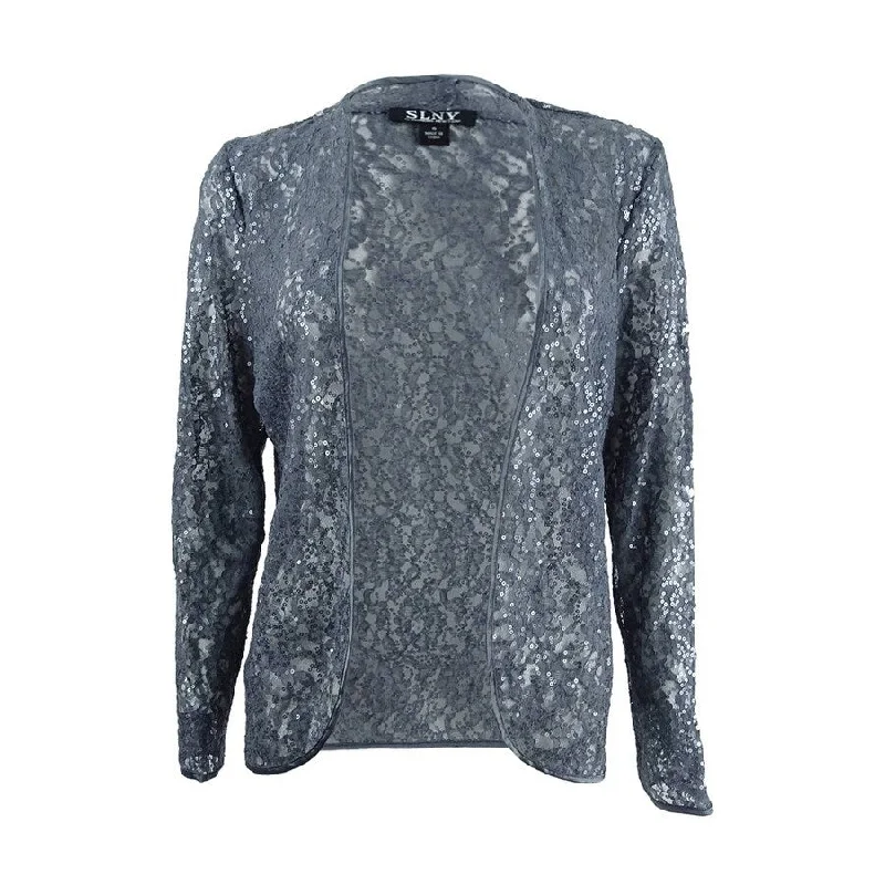 SL Fashions Women's Lace Jacket 6, Steel Refined Women's Classic 
