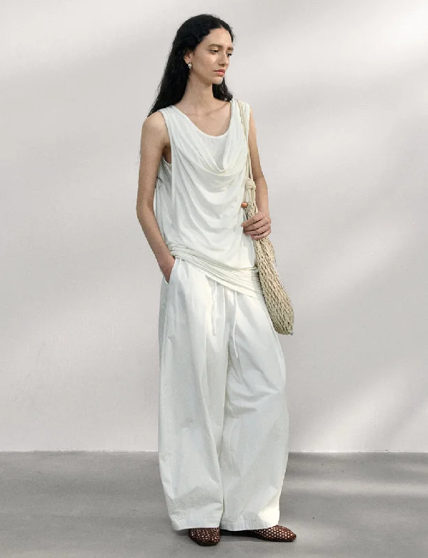 White Double Layered Tank -PREORDER Casual Women's Japanese 