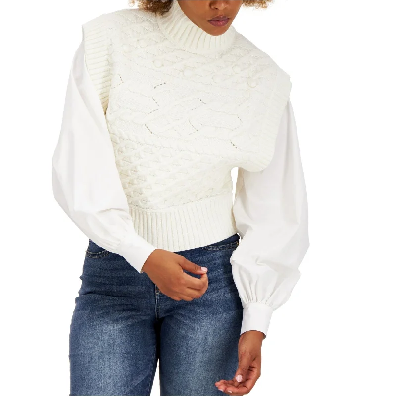 I-N-C Womens Cable Knit Sweater Vest Laid - back Women's Vibe