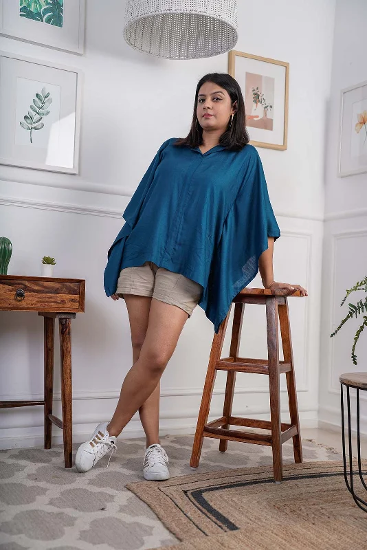 Teal Kaftan Top - Flutterby Artistic Women's Avant - 