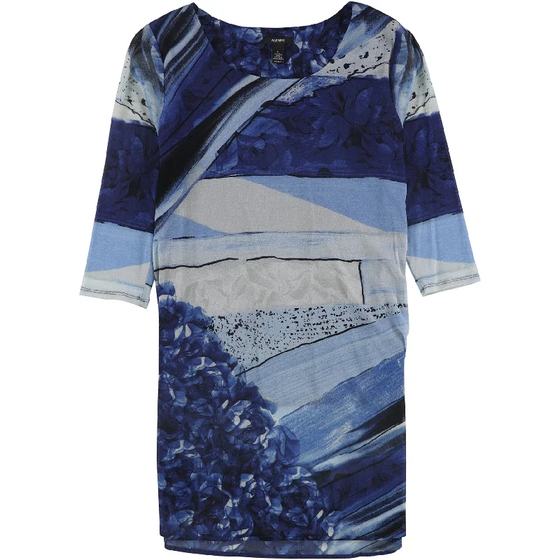 Alfani Womens Mesh Tunic Blouse, Blue, Small Stylish Women's Neon