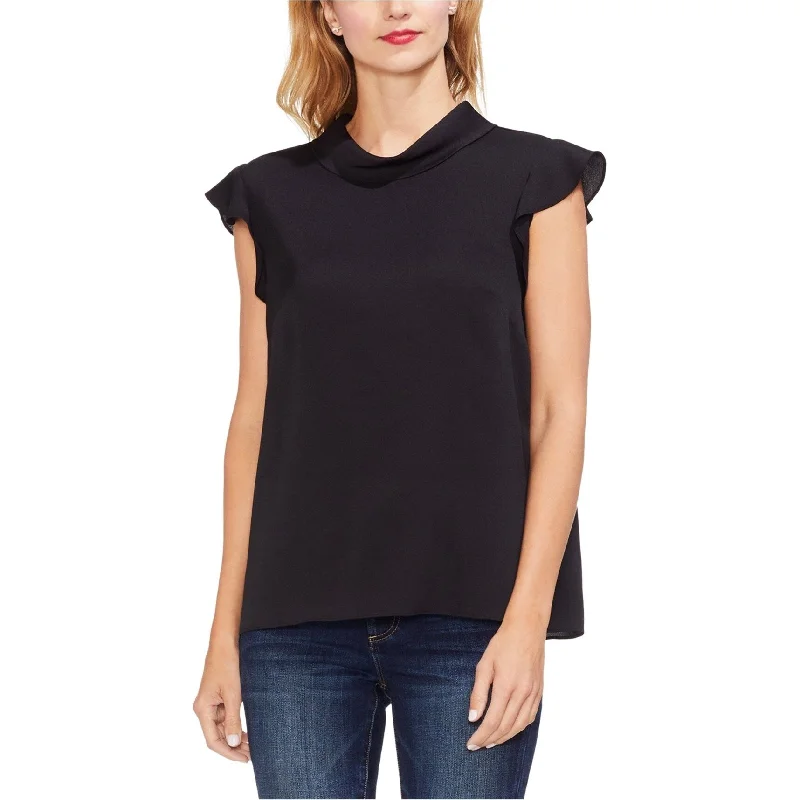 Vince Camuto Womens Ruffled Cap Sleeve Tunic Blouse, Black, XX-Small Hip Women's Urban