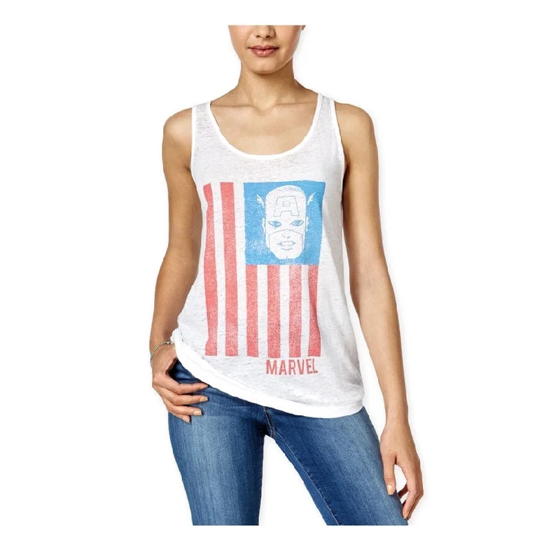 Marvel Comics Womens Captain America Tank Top Dapper Women's Bow - adorned